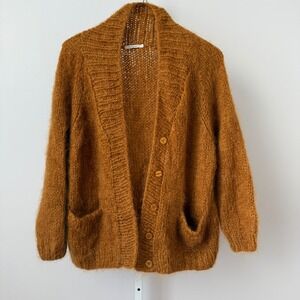 Mes Demoiselles Paris Mohair Acrylic Blend Cardigan Sweater Orange sz 2 Luxury